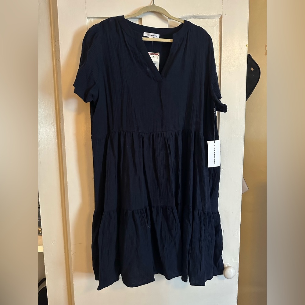 Lucky Brand Gauze Tiered Dress